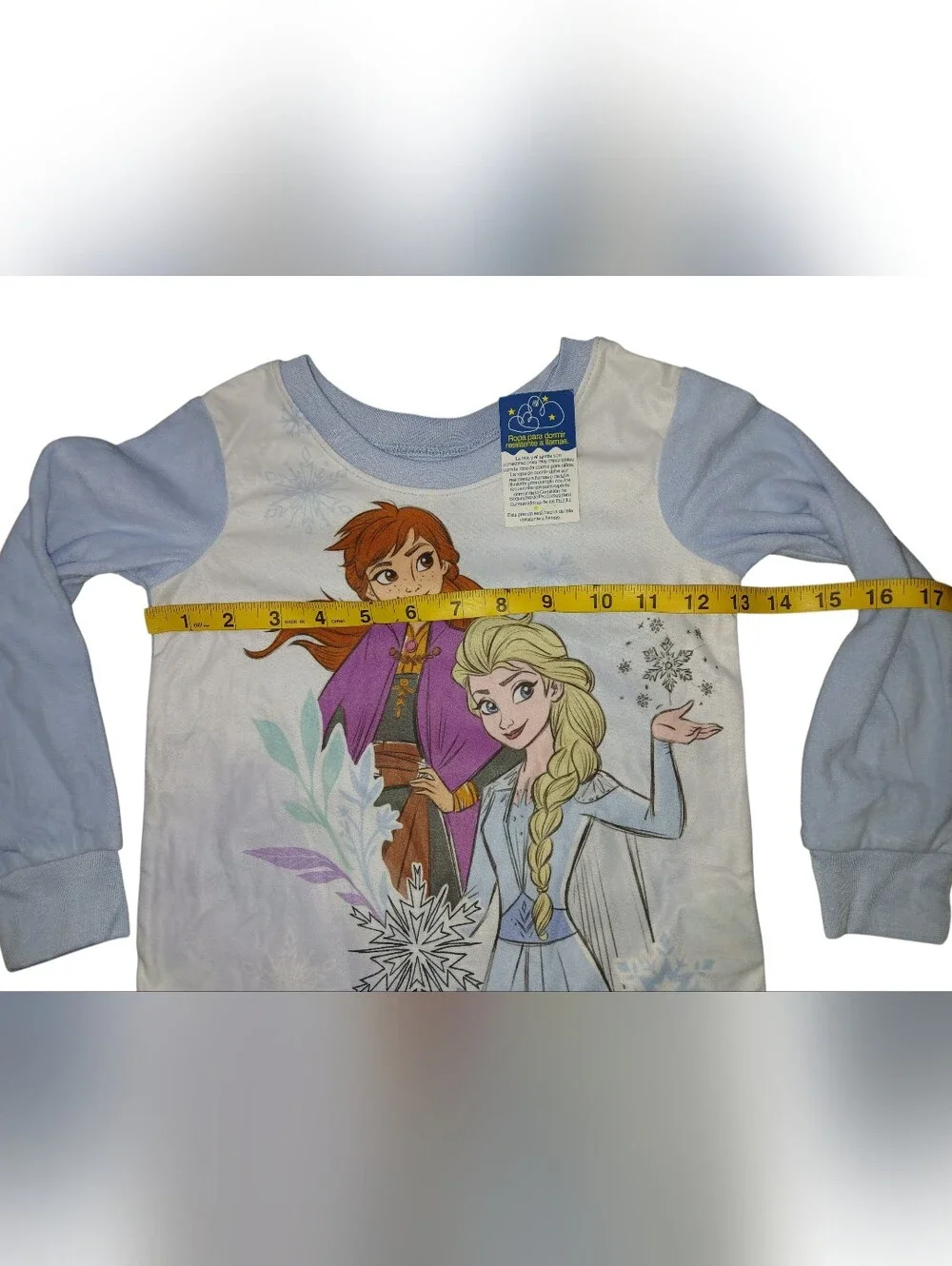 Disney Frozen Anna & Elsa Long Sleeve Sleepwear White & Light Blue